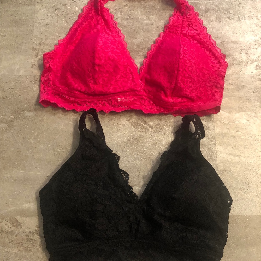 Bralette bundle pink and black lace